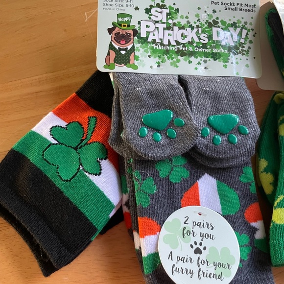 St. Patrick's Dog & Owner Matching Socks Set 3 pair - Picture 6 of 7